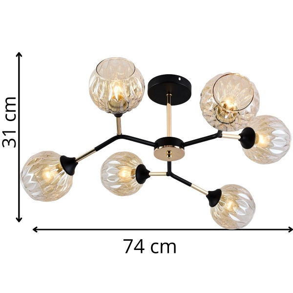 Żyrandol Briana 6 Lampex