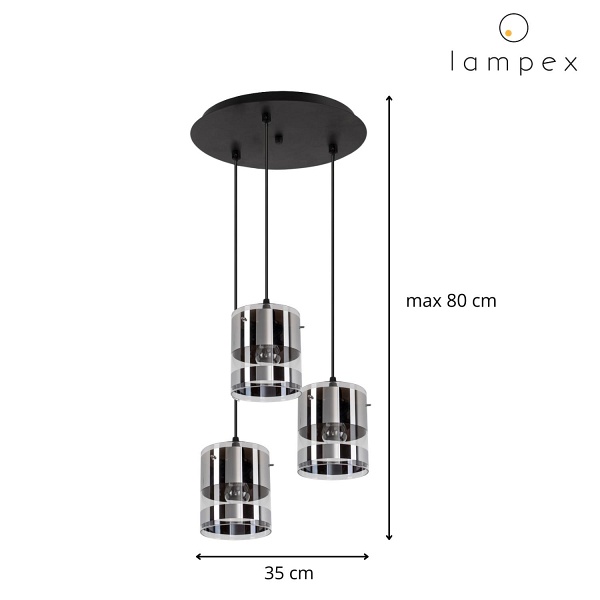 Lampa wisząca Boris 3P Lampex
