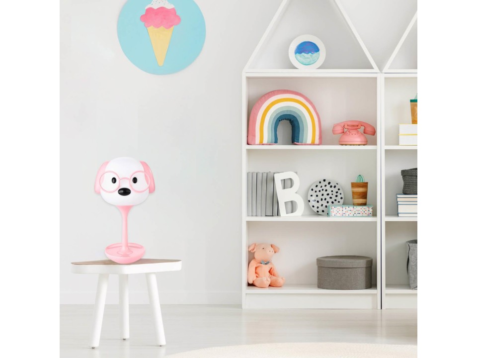 Lampka dekoracyjna Puppy różowa Lampex