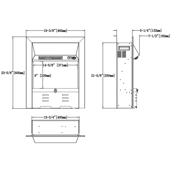 Kominek elektryczny Dexter srebrny - Aflamo