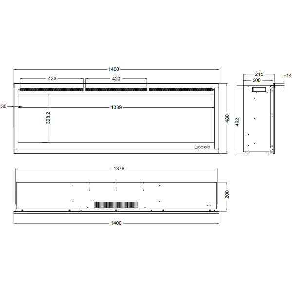 Kominek elektryczny Royal 3D 140 - Aflamo