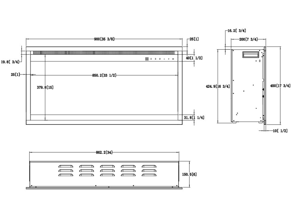 Kominek elektryczny AFLAMO 3D 45x90 - Aflamo