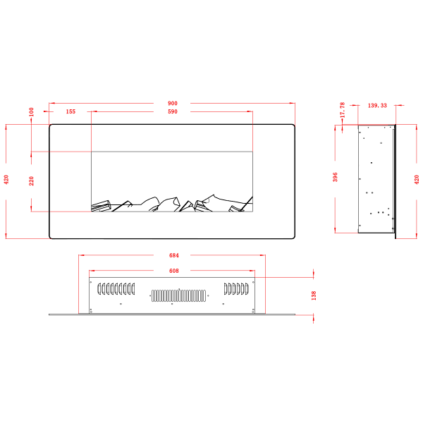 Kominek elektryczny Albion 36 - Aflamo