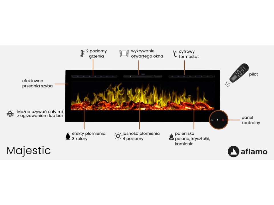 Kominek elektryczny Majestic 36 - Aflamo