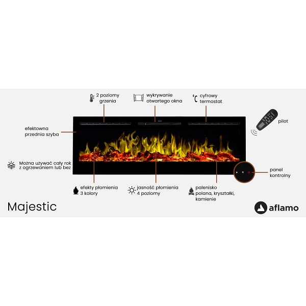 Kominek elektryczny Majestic 45 - Aflamo