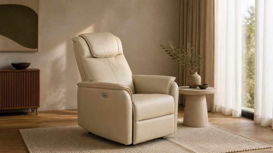 Fotel PARADISE — kremowa ekoskóra w nowoczesnej strefie relaksu