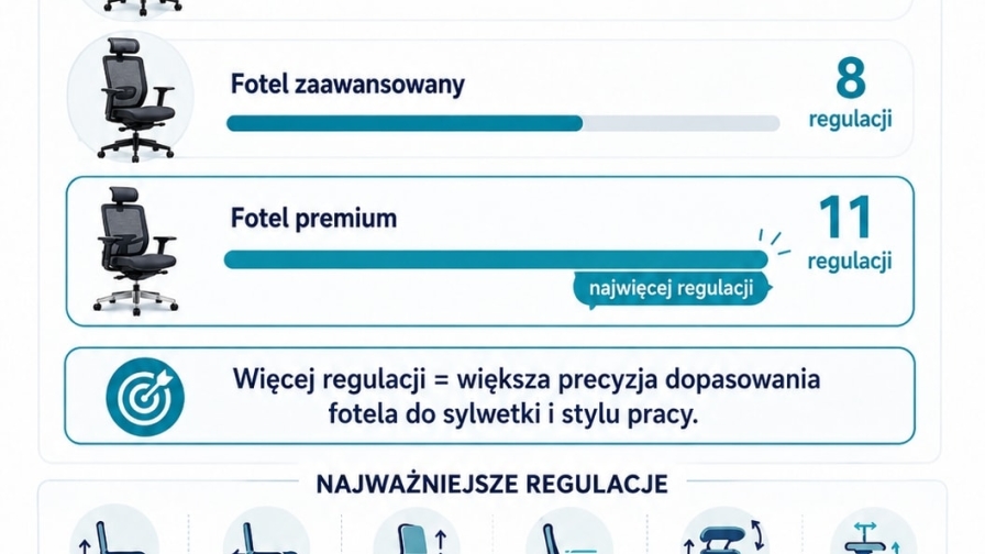 Który fotel ergonomiczny ma najwięcej regulacji?