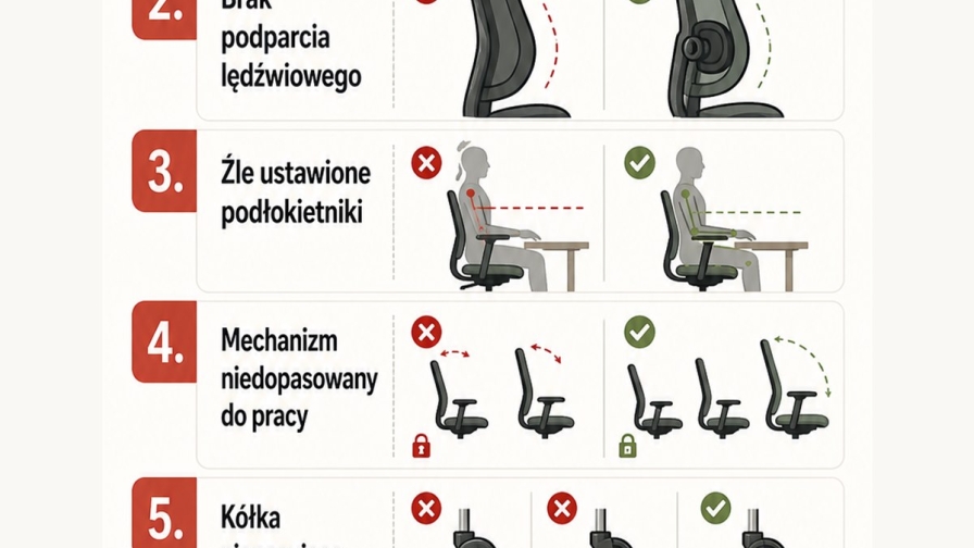 Najczęstsze błędy przy wyborze fotela biurowego