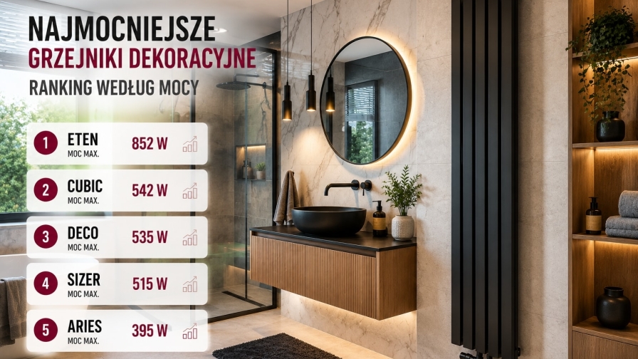 Najmocniejsze grzejniki dekoracyjne – ranking według mocy