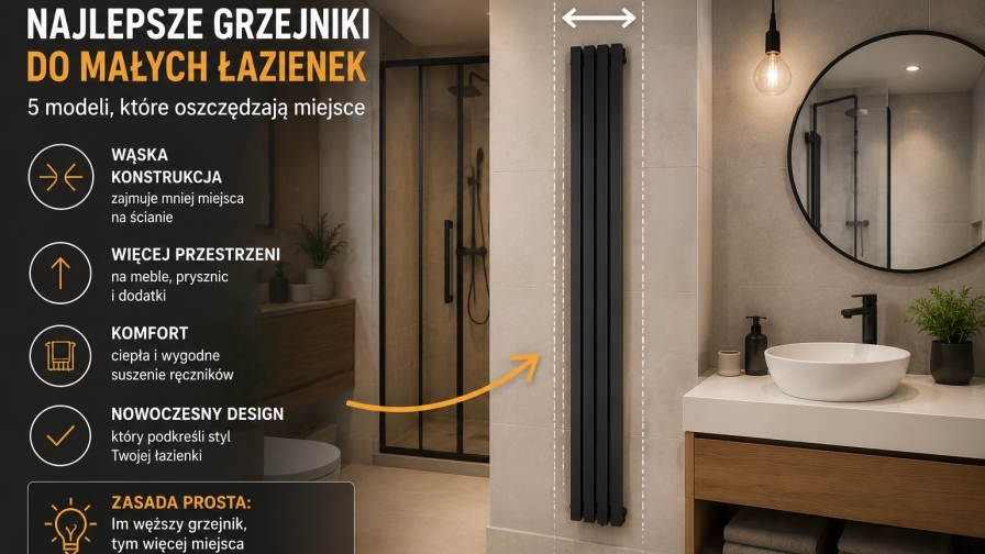 Najlepsze grzejniki do małych łazienek – 5 modeli, które oszczędzają miejsce
