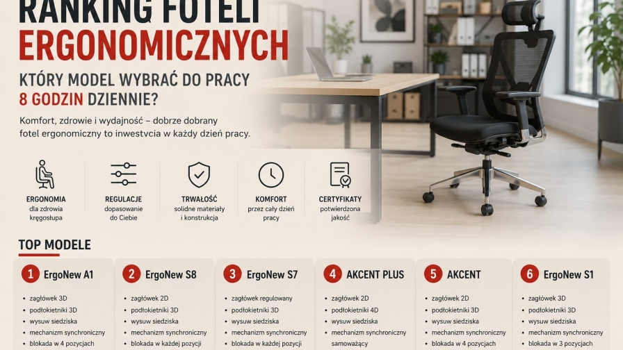 Ranking foteli ergonomicznych Stema 2026 — który model wybrać do pracy 8 godzin dziennie?