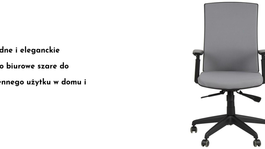 Wygodne i eleganckie krzesło biurowe szare do codziennego użytku w domu i pracy