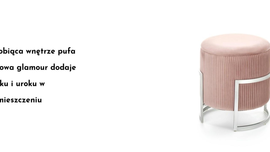 Zdobiąca wnętrze pufa różowa glamour dodaje szyku i uroku w pomieszczeniu