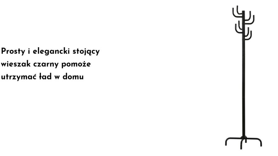 Prosty i elegancki stojący wieszak czarny pomoże utrzymać ład w domu