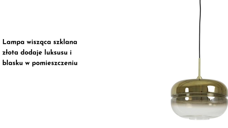 Lampa wisząca szklana złota dodaje luksusu i blasku w pomieszczeniu