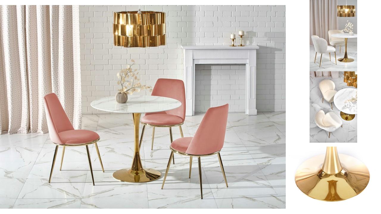 Stół Casemiro - unikalny stół ze złotym akcentem - Wyjątkowy design dla wyjątkowych osób