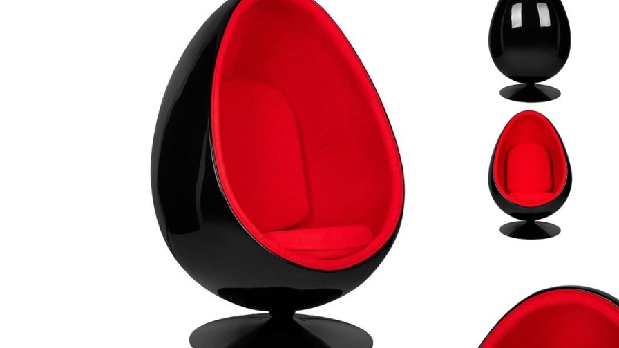 Odkryj harmonię w nowoczesnym wnętrzu fotelu Ovalia Black w eleganckim czerwonym kolorze