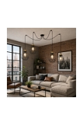 Lampa wisząca Primo P czarna złota czarna 4x60w - Candellux