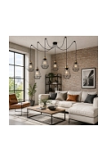 Lampa wisząca Primo P czarna złota czarna 6x60w - Candellux
