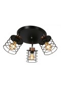 Glob Lampa Sufitowa Plafon Czarny+Złoty 3X40W E27 Klosz Czarny Candellux