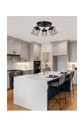Plafon Glob czarny złoty czarny 3x40w - Candellux