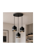 Lampa wisząca Wama czarna czarna srebrny 3x40w - Candellux