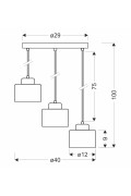 Wama Lampa Wisząca Czarny 3X40W E27 Klosz Czarny+Srebrny Candellux