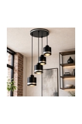 Lampa wisząca Wama czarna czarna srebrny 4x40w - Candellux