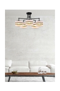 Lampa wisząca Andy czarna szara złota 5x40w - Candellux