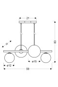 Kama Lampa Wisząca Czarny+Złoty 4X28W G9 Klosz Biały Candellux