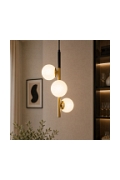 Lampa wisząca Duo czarna matowa złota biała 3x15w - Candellux