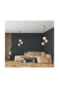 Lampa wisząca Duo czarna matowa złota biała 3x15w - Candellux