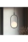 Lampa wisząca Cordel czarna z białym kulką salonu x - Candellux