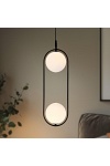 Lampa wisząca Cordel czarna z białymi kulkami salonu x - Candellux