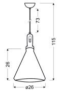 Robinson Lampa Wisząca 26 1X60W E27 Czarno-Czarny Candellux