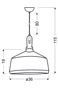 Robinson Lampa Wisząca 36 1X60W E27 Czarno-Czarny Candellux