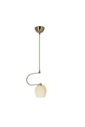 Serano Lampa Wisząca Patynowy 1X60W E27 Klosz Kremowy Candellux