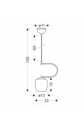 Serano Lampa Wisząca Patynowy 1X60W E27 Klosz Kremowy Candellux
