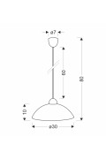 Bronte Lampa Wisząca 1X60W E27 Klosz Biały Z Wzorem Candellux