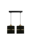 Assam Lampa Wisząca Czarny+Złoty 2X60W E27 Abażur Czarny+Złoty Pasek Candellux