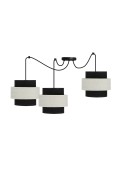 Benta P Lampa Wisząca Czarny 3X40W E27 Abażur Czarny+Kremowy Candellux