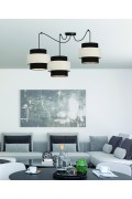 Benta P Lampa Wisząca Czarny 3X40W E27 Abażur Czarny+Kremowy Candellux