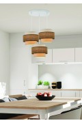 Juta Lampa Wisząca Biały Talerz 3X40W E27 Abażur Biały+Beżowy Candellux