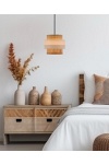 Lampa wisząca Rattan czarna biała kremowa 1x40w - Candellux