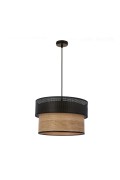 Fornero Lampa Wisząca Chromowy 1X60W E27 Abażur Czarny+Drewniany Candellux