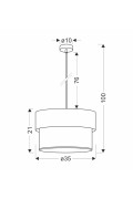 Fornero Lampa Wisząca Chromowy 1X60W E27 Abażur Czarny+Drewniany Candellux