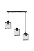 Glassia Lampa Wisząca Czarny 3X40 E27 Klosz Czarny+Kryształy Bezbarwne Candellux