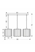 Glassia Lampa Wisząca Czarny 3X40 E27 Klosz Czarny+Kryształy Bezbarwne Candellux