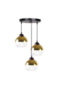 Contessa Lampa Wisząca Talerz Czarny 3X40 E27 Klosz Złoty Candellux