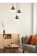 Contessa Lampa Wisząca Talerz Czarny 3X40 E27 Klosz Złoty Candellux